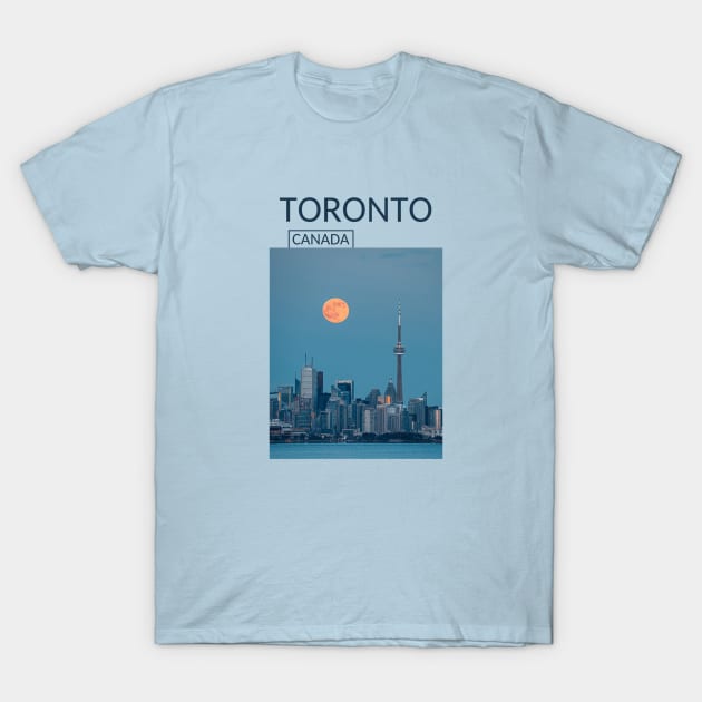 Toronto Ontario Canada Panoramic Skyline Cityscape Gift for Canadian Canada Day Present Souvenir T-shirt Hoodie Apparel Mug Notebook Tote Pillow Sticker Magnet T-Shirt by Mr. Travel Joy